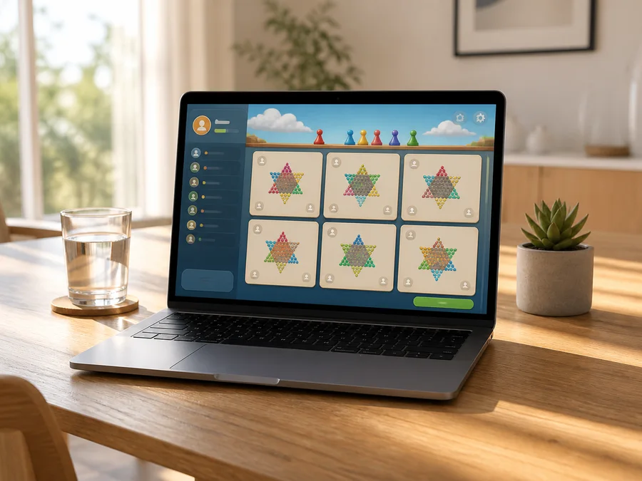 Player seats and spectator status in an online Chinese Checkers room